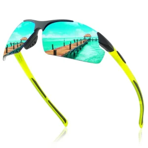 Lunettes de soleil de sport pour hommes, miroir d&rsquo;équitation, sans cadre, pour la conduite, couleur éblouissante, moto en plein air, course à pied, pêche, voyage
