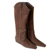 chaussures plates femmes genou bottes hautes mode daim femme chaussures 2025 hiver chelsea bottes nouvelle marche tendance robe longue mujer de botas