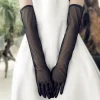 gants de robe de mariée longs et simples en tulle doux pour femmes, élégants, blancs, pour soirée de mariée, événements, accessoires de fête de bal de mariage