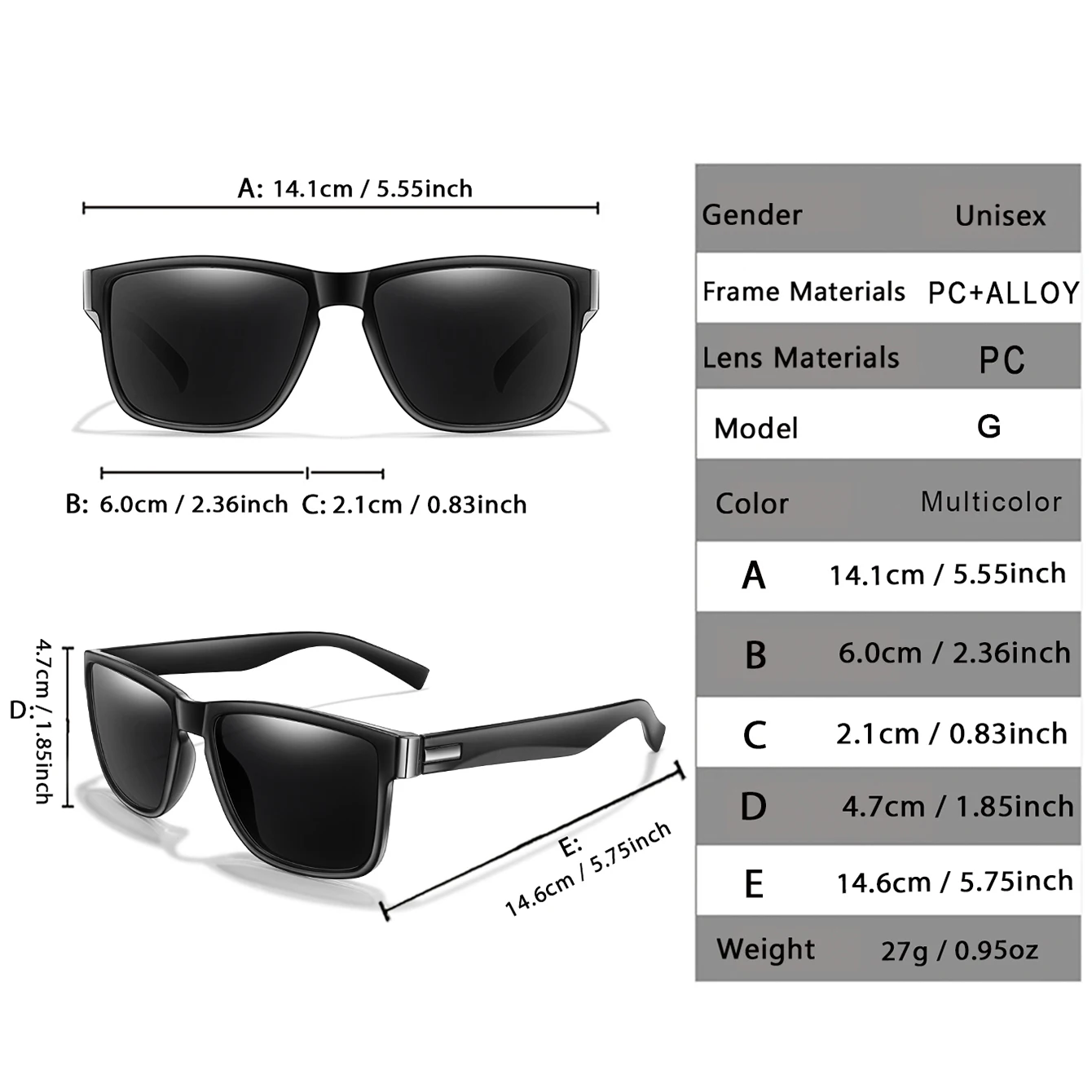 2 paires de lunettes de soleil classiques pour hommes et femmes, sports de plein air, cyclisme, pêche, randonnée, golf, lunettes carrées de voyage avec protection uv