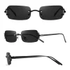 crixalis – petites lunettes de soleil rectangulaires sans bords y2k pour femmes et hommes, rétro, étroites, chics, fines, slim, uv400