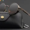 Lunettes de soleil rondes steampunk classiques pour hommes et femmes, lunettes de soleil gothiques rétro pour hommes, mode punk, fête, conduite