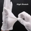 gants de travail en coton doux blanc pour mains sèches, film de manipulation, gants de spa, gants de cérémonie à haute élasticité, outils de nettoyage ménager
