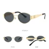 lunettes de soleil de marque en métal de luxe pour hommes et femmes unisexe lunettes de soleil de mode de créateur ovales lunettes élégantes nuances protection uv400