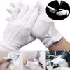 2 paires de gants en coton blanc pour hommes, uniforme de smoking formel, garde d&rsquo;honneur, défilé, cérémonie, Costume, bijoux Cosplay, gants de majordome