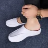 chaussons pour hommes, chaussures plates à enfiler, sandales de plage à la mode, demi chaussures confortables et douces pour la maison, taille 40 47