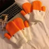 gants en laine d'oie avec doigts pour femmes, optique en peluche chaude, anti froid, couple mignon, gros gants originaux créatifs, hiver