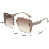 lunettes de soleil carrées surdimensionnées pour femmes, marque de luxe, mode, grand cadre