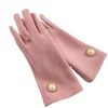 gants de luxe pour femmes, style élégant, à la mode, garde au chaud du bout des doigts, à clapet, en peluche douce, pour la conduite, mignon, joli, coupe vent