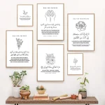 Calligraphie islamique Coran Surah, citations de réussite, affiche imprimée, peinture sur toile, tableau d&rsquo;art mural pour décoration de chambre et de maison