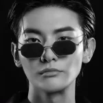 Lunettes de soleil polygone classiques pour hommes, Design de marque, mode, petite monture, revêtement miroir rouge, lunettes de soleil carrées pour femmes, ombre UV400