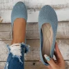 chaussures plates en maille respirante pour femmes, mocassins décontractés, ballerines à enfiler, document solide, nouveau, 2024