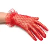 Gants courts élégants en dentelle pour femmes, mitaines de conduite, longueur du poignet, filet de poisson transparent, blanc, sexy, Rh, fête, dames, mariée, nouveau