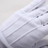 paire de gants en coton blanc, robe de bande de marche, costume cosplay, gants de majordome, gants de cérémonie hautement extensibles