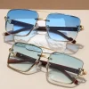 kammpt mode rétro carré métal nuances femmes marque originale conception conduite lunettes de soleil nouveau double pont pilote lunettes de soleil