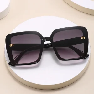 Lunettes de soleil carrées classiques à grand cadre pour hommes et femmes, design de lettre rectangulaire, lunettes de soleil rétro, UV400, marque de mode