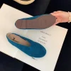 chaussures plates en daim de vache pour femmes, bout rond, semelles souples, loisirs quotidiens, confortables, rétro romain, zapatillas de mujer