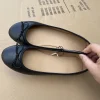 ballerine élégante à nœud papillon pour femmes, bout rond plat, mocassins confortables à enfiler pour dames, mules simples en cuir