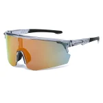 Lunettes de soleil de sport surdimensionnées pour hommes, lunettes de cyclisme, miroir, pour l&rsquo;extérieur, tendance, enveloppées, Anti-UV, pour l&rsquo;équitation