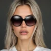 lunettes de soleil polarisées surdimensionnées pour femmes, design de marque, élégantes, à la mode, grandes lunettes de soleil rondes pour dames, vintage, nuances anti éblouissement pour l'extérieur