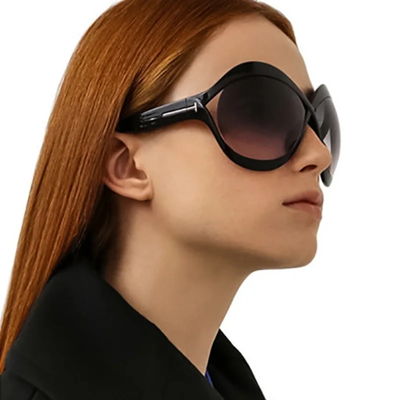 Lunettes de soleil rondes surdimensionnées pour femmes et hommes, de haute qualité, élégantes, de marque, de styliste, Punk
