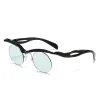 lunettes de soleil rondes sans monture pour hommes et femmes, lunettes de forme spéciale, lunettes de créateur, accessoires d'extérieur féminins