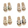pantoufles plates élégantes à fleurs en pvc, pantoufles de style bohème pour femmes, chaussures de plage, tongs antidérapantes pour la maison