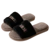 Élégant doux décontracté moelleux pantoufles lettre chaude femmes maison appartements anti-dérapant semelle épaisse maison coton chaussures intérieur