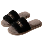 Élégant doux décontracté moelleux pantoufles lettre chaude femmes maison appartements anti-dérapant semelle épaisse maison coton chaussures intérieur