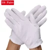 gants de protection unisexes en coton blanc, gants de jardinage, avantages de l'environnement, appréciation des bijoux, inspection de la qualité, protection du travail, 1 paire, 6 paires