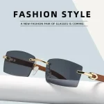 Lunettes De soleil hommes femmes lunettes De soleil montures en bois sans monture lunettes noires lunettes De mode Gafas De Sol