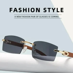 Lunettes De soleil hommes femmes lunettes De soleil montures en bois sans monture lunettes noires lunettes De mode Gafas De Sol