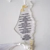 pendentif de voiture souvenir hébreu avec ficelle pompon, prière du chemin, carte d'israël, barre personnalisée, cadeau mitzvah, bénédiction de thanksgiving, 10 pièces