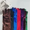 gants élégants en velours doré pour cosplay, longs gants élastiques pour garder au chaud, pour spectacle sur scène, gants de fête pour filles