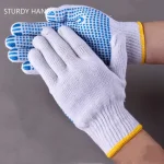 12 paires/sac maison gants en coton distribution gants de mécanicien antidérapants absorber la sueur gants de travail Protection résistante au froid gant de jardinage