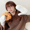 gants pour femmes en hiver, fourrure de lapin épaisse en peluche mignonne pour garder au chaud et à la fourrure, équitation d'étudiant pour éviter le froid et le congélation