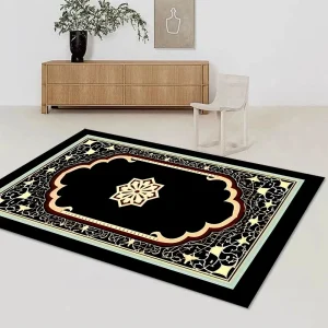 Tapis musulman islamique pour salon, chambre à coucher, chevet, décoration de salon de maison, paillasson absorbant et antidérapant, tapis de prière Tapis musulman islamique pour salon, chambre à coucher, chevet, décoration de salon de maison, paillasson absorbant et antidérapant, tapis de prière
