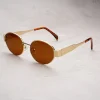 lunettes de soleil ovales classiques vintage pour hommes et femmes, lunettes de soleil en métal de créateur de luxe, nuances d'extérieur punk populaires, hip hop, uv400