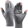 Gants de pêche d&rsquo;hiver pour hommes et femmes, chauds et antidérapants pour le cyclisme, pour la pêche, le sport, écran tactile, coupe à deux doigts, pêche en plein air