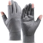 Gants de pêche d&rsquo;hiver pour hommes et femmes, chauds et antidérapants pour le cyclisme, pour la pêche, le sport, écran tactile, coupe à deux doigts, pêche en plein air