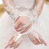 gants de mariage longs en dentelle blanche pour mariée, coude sans doigts en cristal, gants longs pour patients, accessoires de mariage pour femmes, élégants, sl