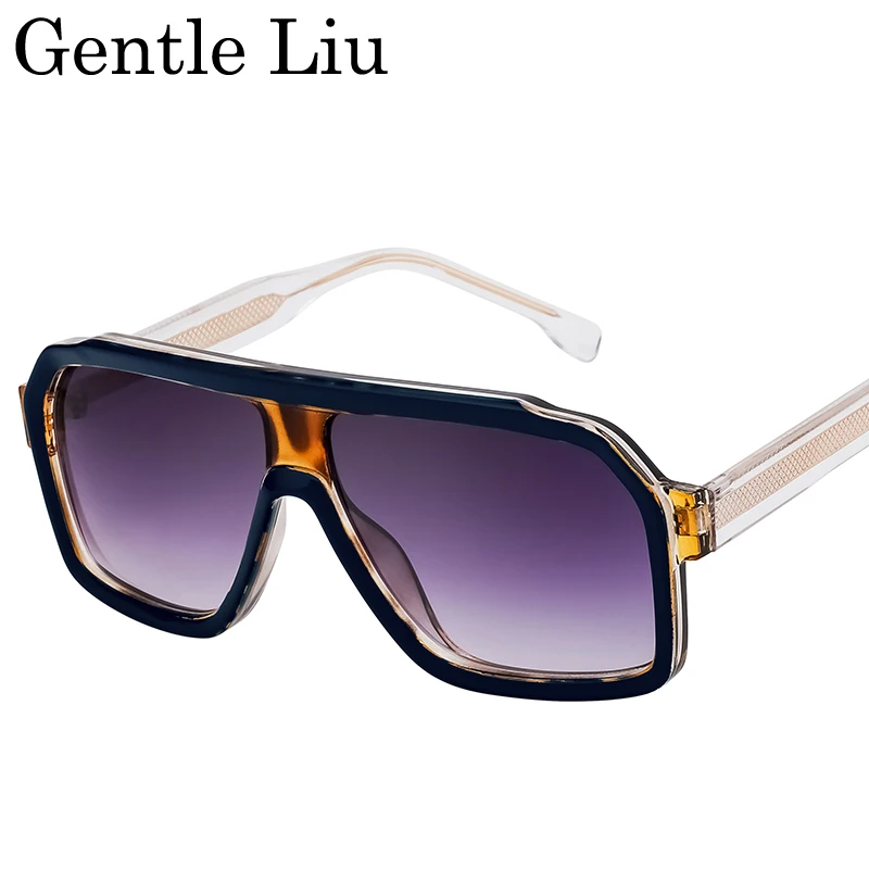 Lunettes de soleil carrées surdimensionnées pour hommes et femmes, grande monture, marque de luxe, bouclier Vintage, nuances de conduite en plein air, UV400, 2025