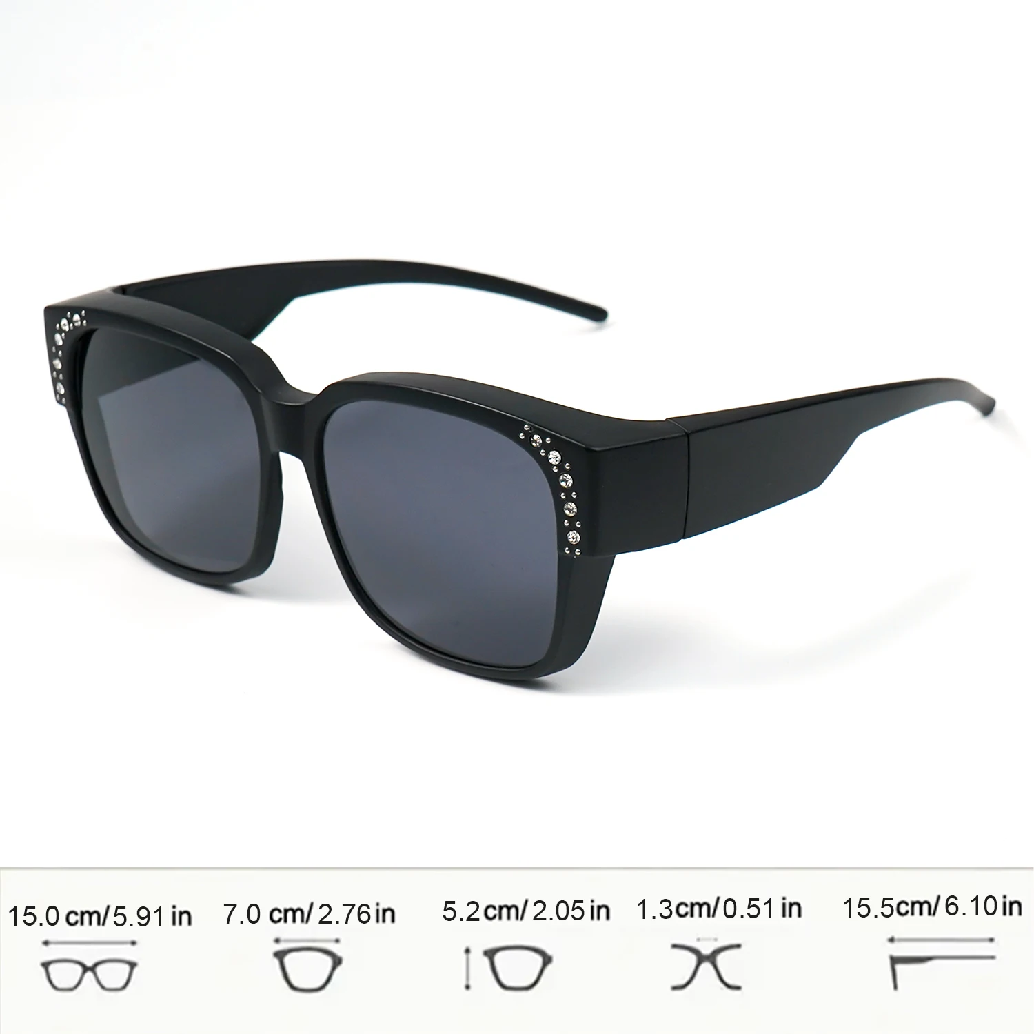 lunettes de soleil carrées surdimensionnées à la mode – verres décoratifs pour la mode et le style, lunettes élégantes, lunettes élégantes