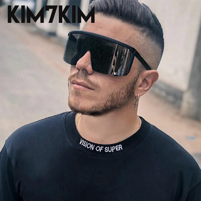 Lunettes De soleil De sport surdimensionnées hommes femmes 2025 mode une pièce lunettes De soleil mâle Vintage coupe-vent Rectangle lunettes De soleil Gafas De Sol
