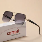 Lunettes de soleil pilote surdimensionnées pour hommes, demi-monture en métal, Design pour femmes, pour la conduite en plein air, pare-soleil, Uv400