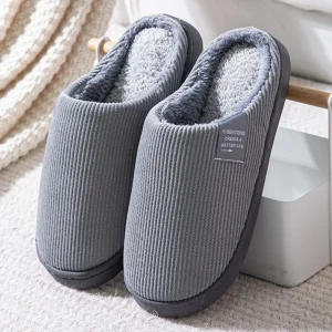 Pantoufles de maison décontractées à fond épais et souple pour hommes et femmes, pantoufles en peluche, pantoufles thermiques antidérapantes, plates d&rsquo;intérieur et d&rsquo;hiver, nouvelle collection