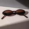 lunettes de soleil ovales pour femmes, petites et sexy, nouvelle mode léopard marron, tendance, rétro, ombre colorée, 2025
