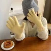 2025 nouveaux gants pour femmes doux hiver chaleur velours gants couleur unie en peluche tricoté mitaines écran tactile guantes extérieur plus chaud