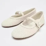 Ballerines confortables au Design tissé pour femmes, mode d&rsquo;été, bout rond, boucle, semelle souple, Mary Jane, chaussures habillées élégantes, sandales
