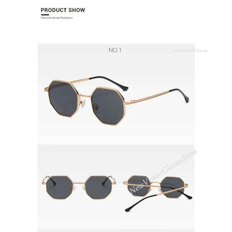 Lunettes De soleil pour femmes lunettes De soleil en métal polygone cadre Vintage hommes marque De luxe Design lunettes De soleil femmes miroir Gafas De Sol Uv400